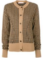 Marni Houndstooth Sculpted Cardigan - Nude & Neutrals