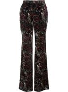 Roberto Cavalli Floral Print Trousers, Women's, Size: 40, Black, Silk/cotton/viscose