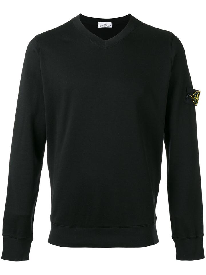 Stone Island - Arm Patch Jumper - Men - Cotton - M, Black, Cotton