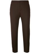 Chloé - Slim Cropped Trousers - Women - Silk/spandex/elastane/acetate/virgin Wool - 40, Brown, Silk/spandex/elastane/acetate/virgin Wool