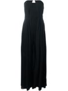 Halston Heritage Strapless Jumpsuit, Women's, Size: 2, Black, Polyester/polyamide/spandex/elastane