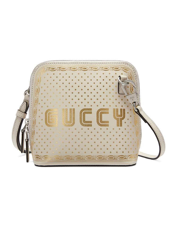 Gucci Guccy Print Mini Shoulder Bag - White