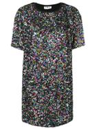 Ainea Sequinned T-shirt Dress - Black