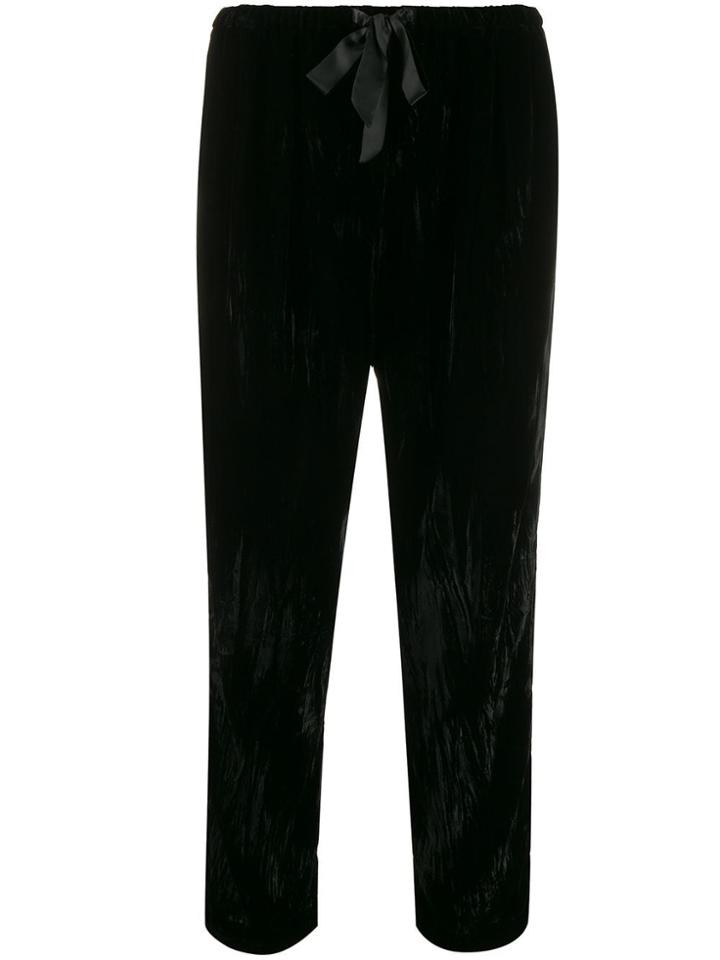 Forte Forte Cropped Velvet Trousers - Black