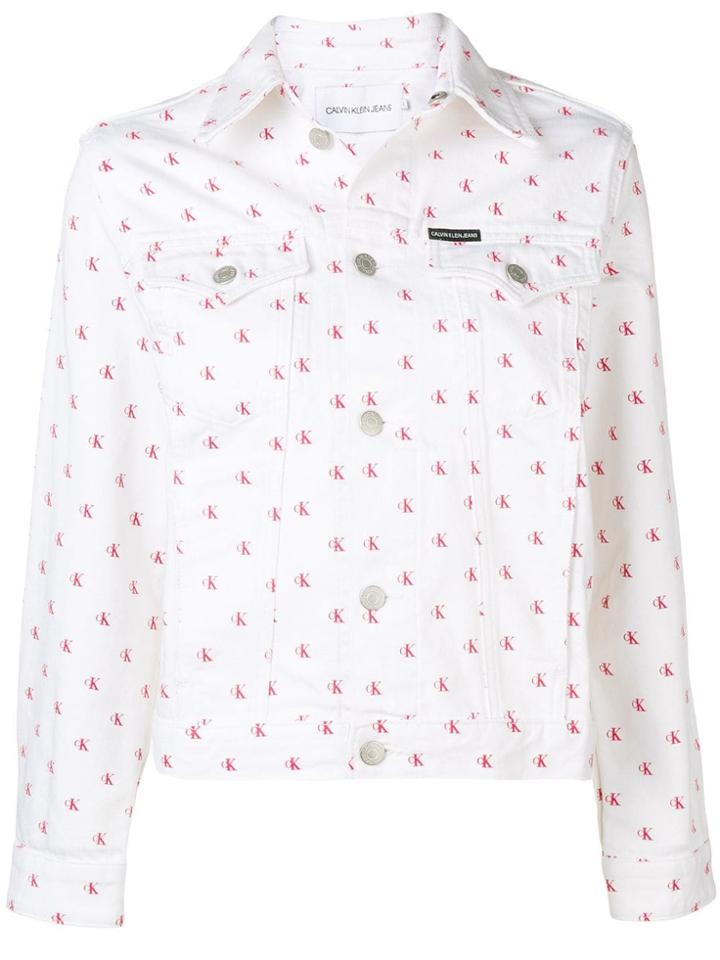 Calvin Klein Jeans Monogram Denim Jacket - White