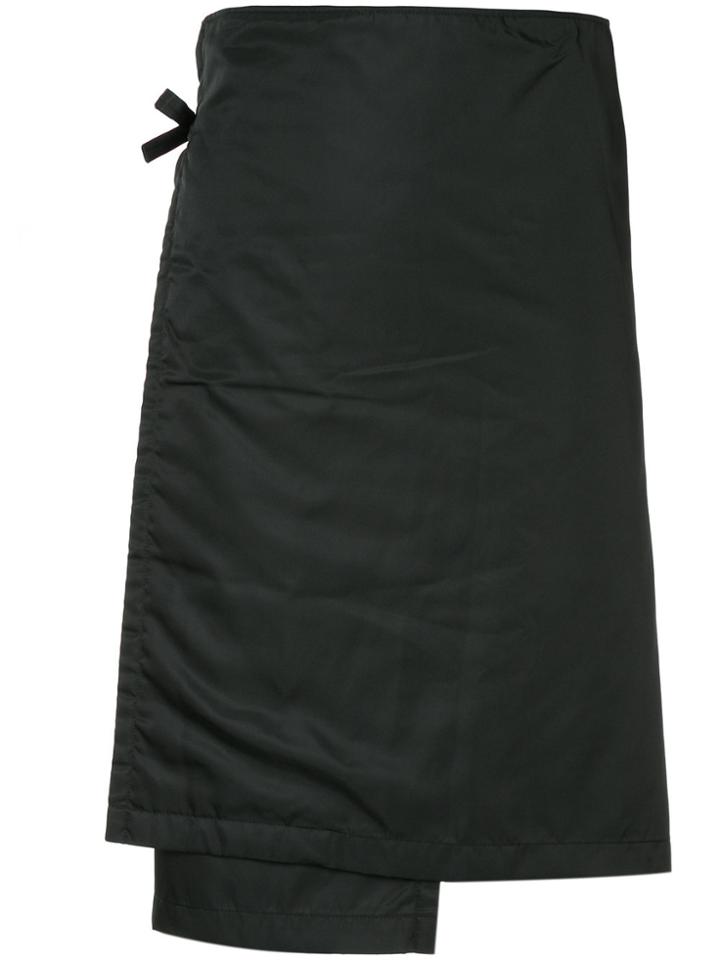 Yohji Yamamoto Vintage Quilt Lined Wrap Skirt - Black