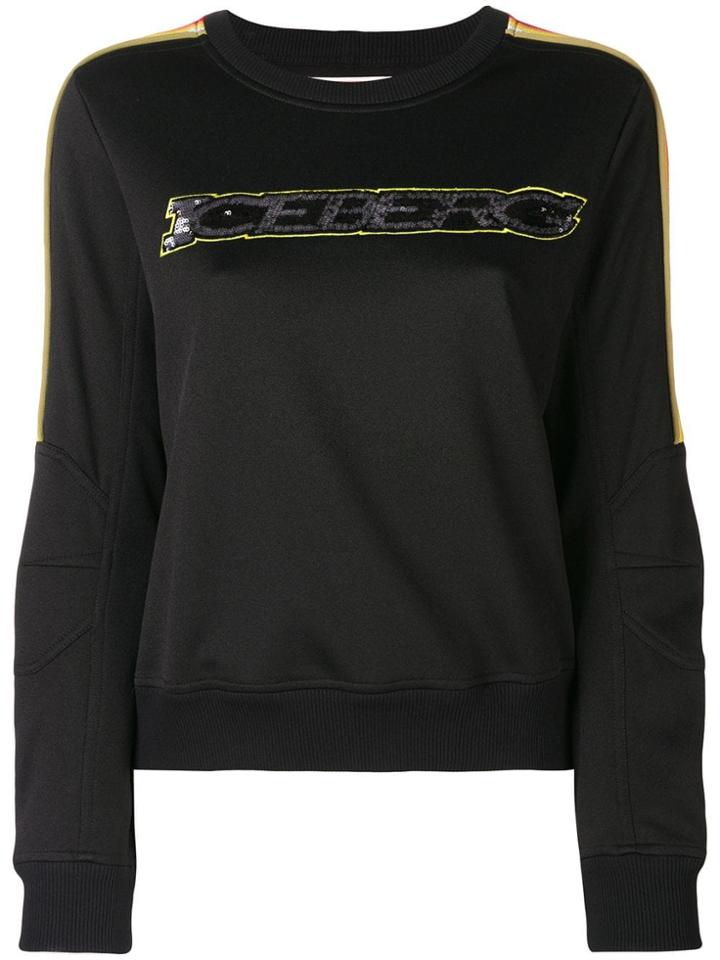 Iceberg Sequin Logo Jumper - Black