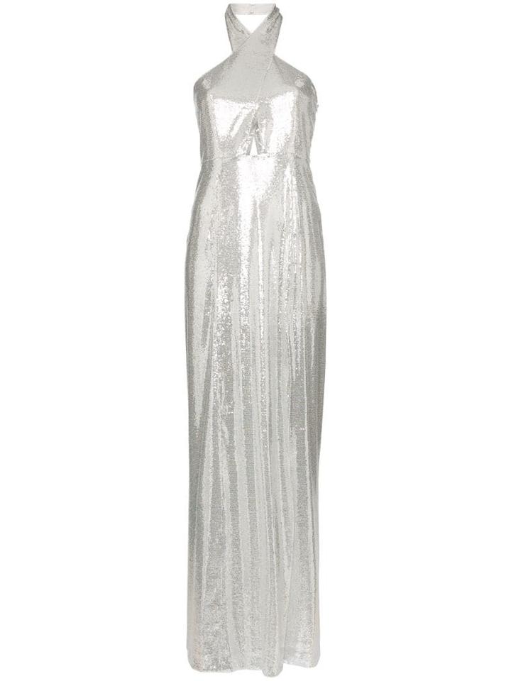 Galvan Sequin-embellished Maxi Dress - Silver