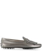 Tod's Fringed Double T Loafers - Metallic