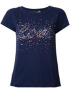 Love Moschino Stars Print T-shirt, Women's, Size: 44, Blue, Cotton/modal