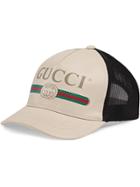 Gucci Gucci Print Leather Baseball Hat - Neutrals