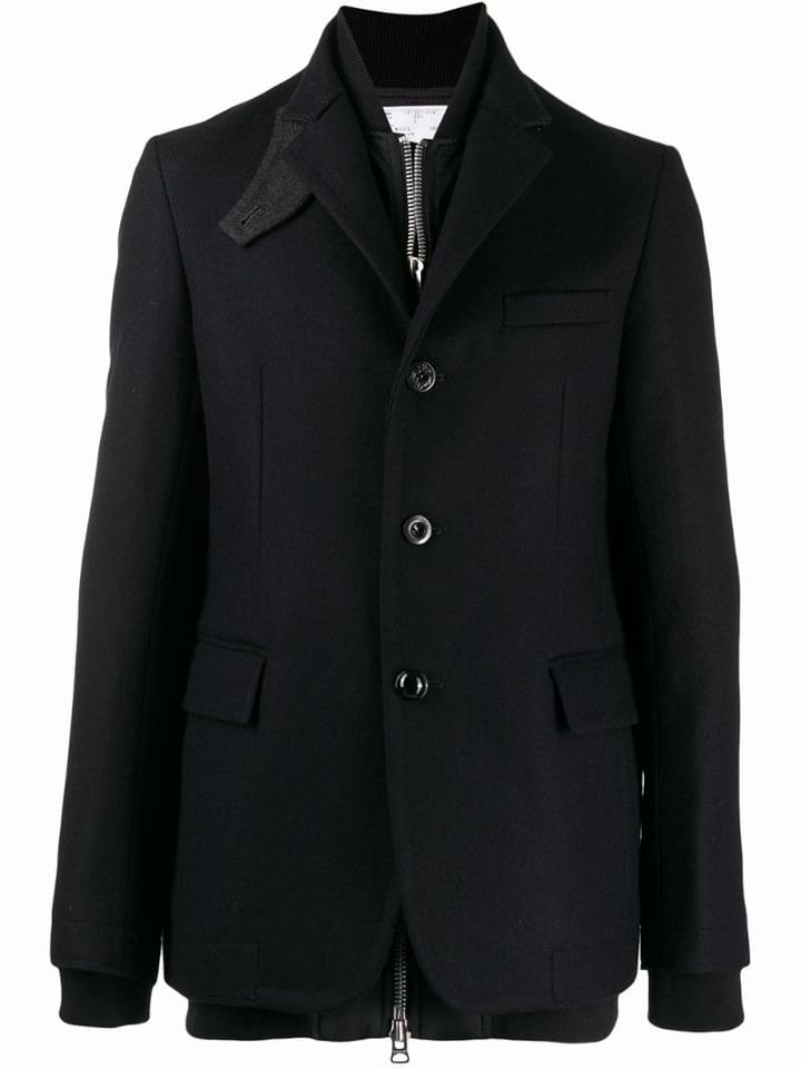 Sacai High Neck Coat - Blue