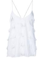 Derek Lam 10 Crosby Fringed Cami Top, Women's, Size: 0, White, Cotton/acrylic/viscose/polyester