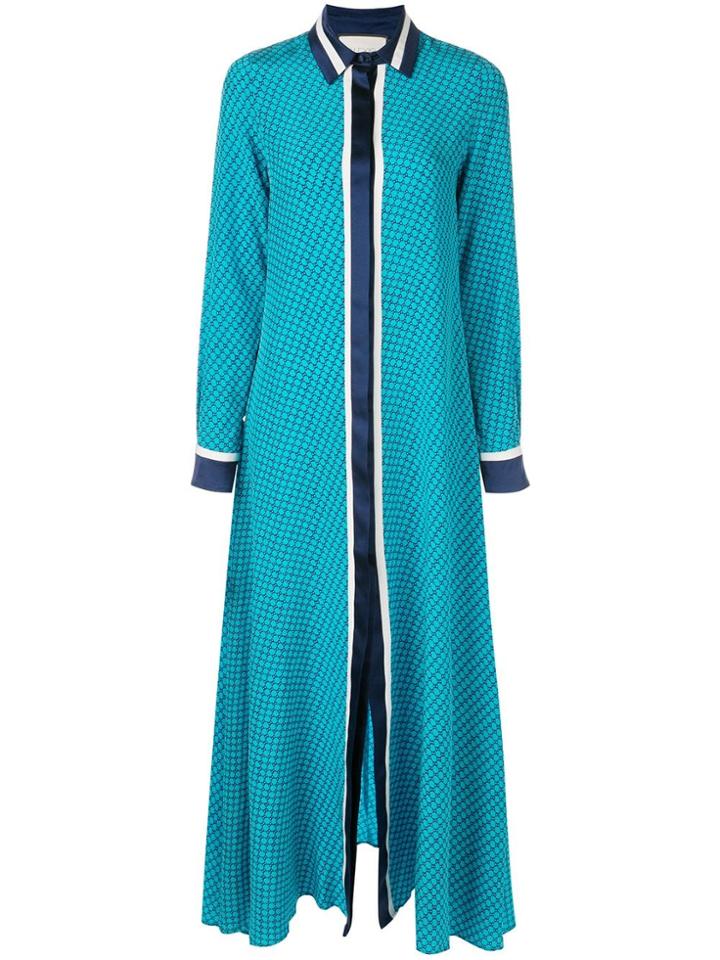 Alexis Assa Monogram-print Shirt Dress - Blue