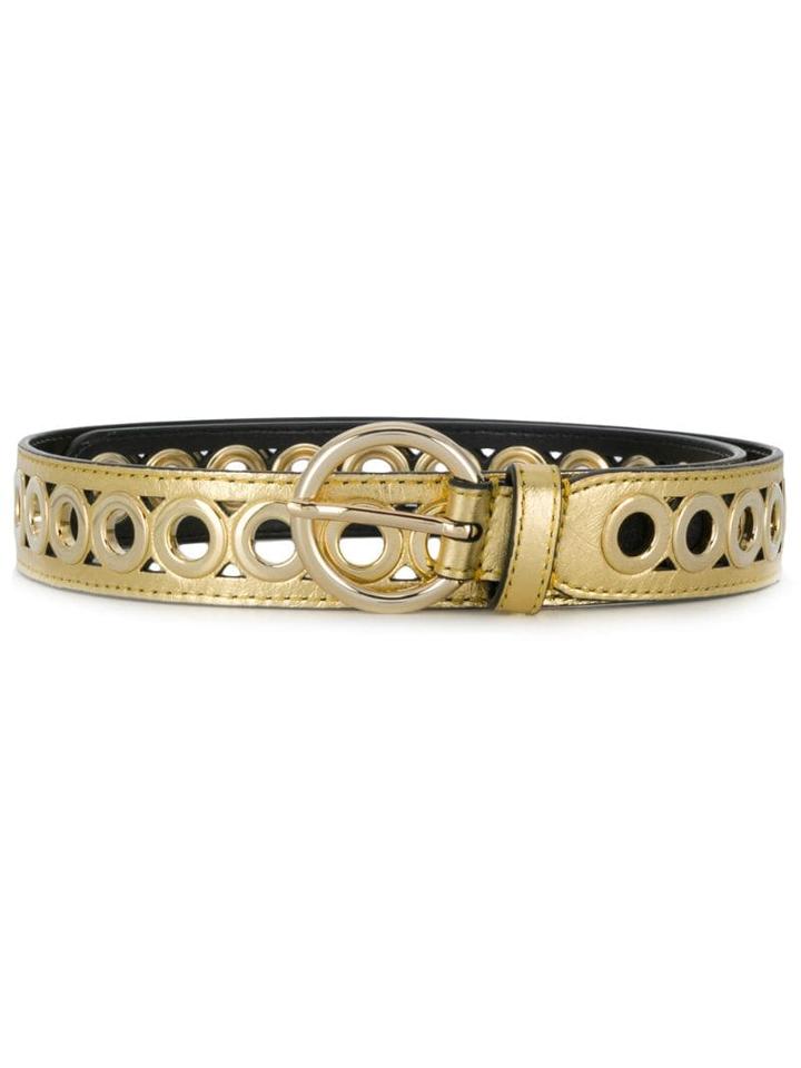 Sandro Paris Eyelet Detail Belt - Gold