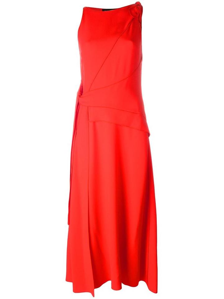 Proenza Schouler Tie Fastening Maxi Dress, Women's, Size: 10, Red, Acetate/viscose