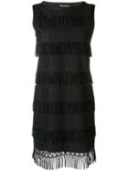 Alberta Ferretti Fringed Mini Dress - Black