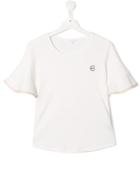 Chloé Kids Scoop Neck Bell Sleeve T-shirt - White