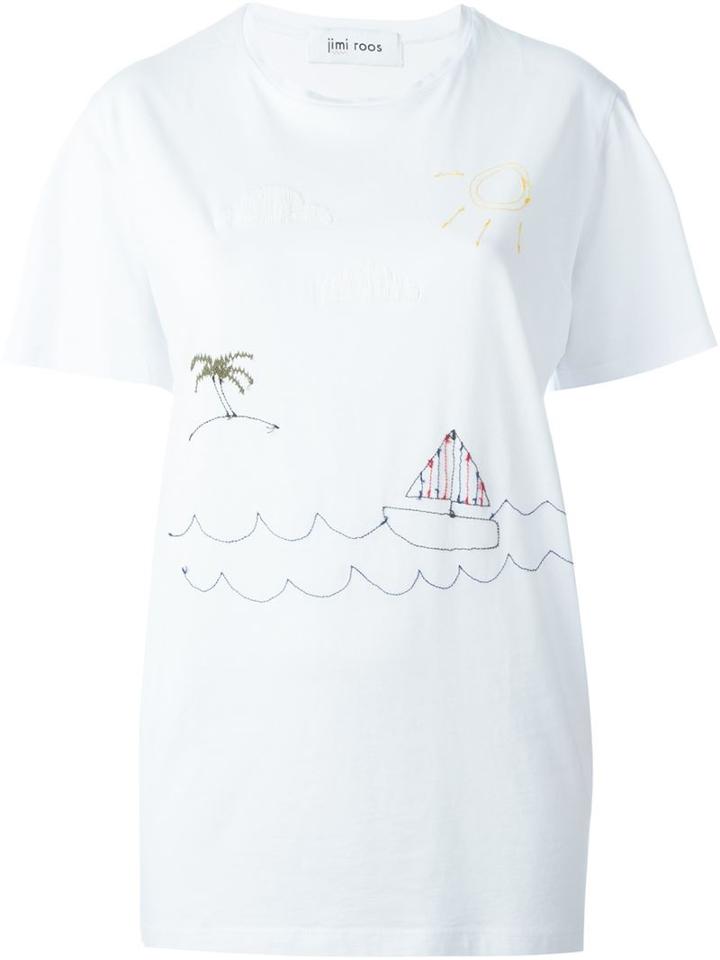 Jimi Roos Embroidered Scene T-shirt