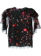 Giamba Mouth And Ladybird Embroidered Top