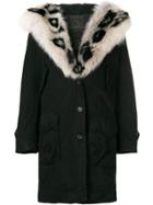 Ermanno Scervino Fox Fur Midi Coat - Black