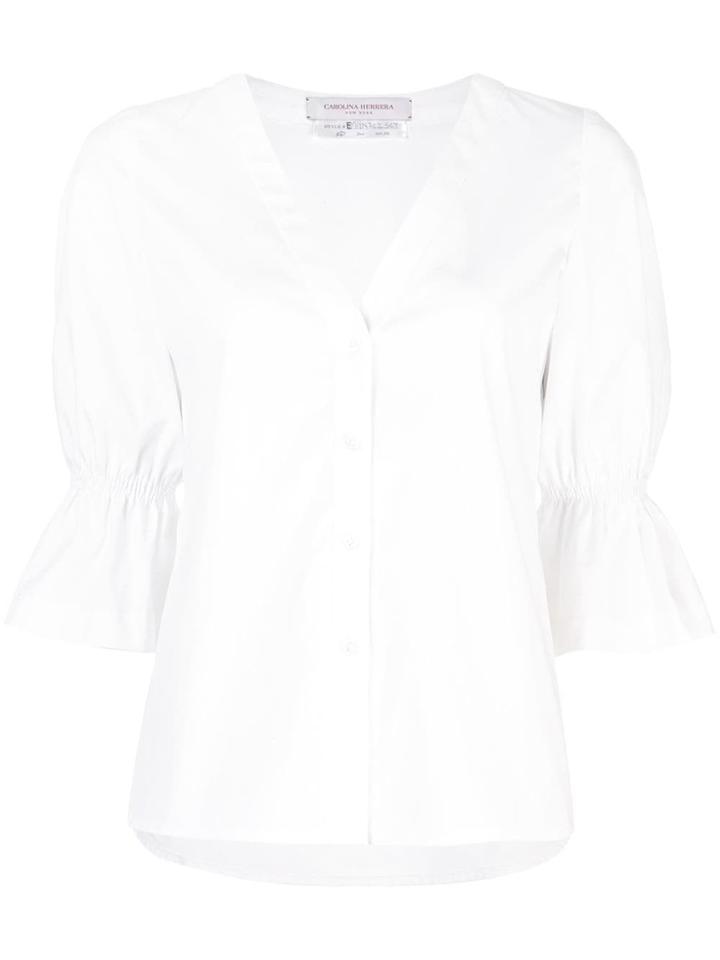 Carolina Herrera Gathered Sleeves Shirt - White