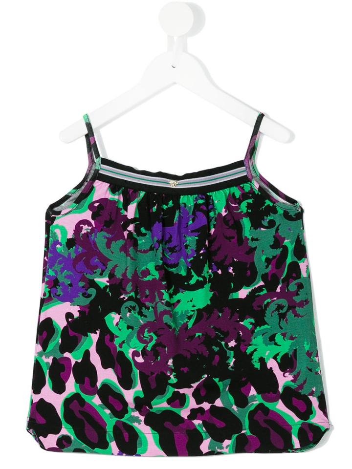 Young Versace - Spaghetti Strap Print Top - Kids - Spandex/elastane/viscose - 8 Yrs