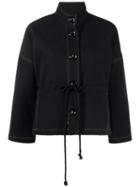 Song For The Mute Contrast-stitch Drawstring Jacket - Black