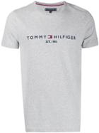 Tommy Hilfiger Logo Embroidered T-shirt - Grey