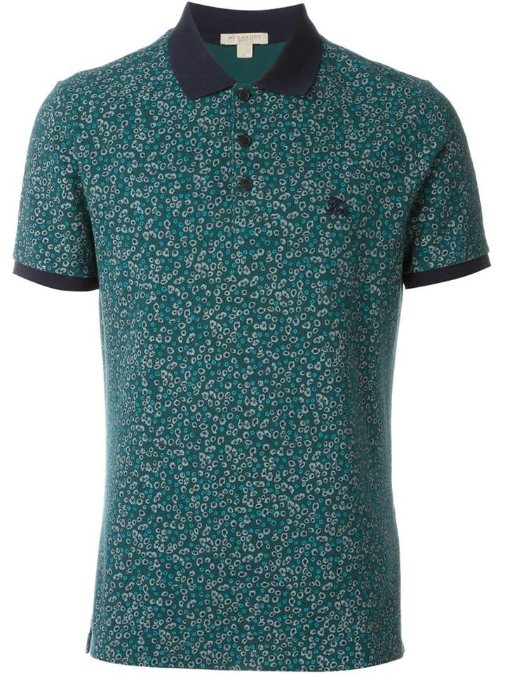 Burberry Brit Floral Print Contrast Sleeve And Collar Polo Shirt