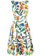 Oscar De La Renta Floral Sleeveless A-line Dress - White