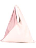 Mm6 Maison Margiela Two-tone Slouchy Tote, Women's, Pink/purple, Leather