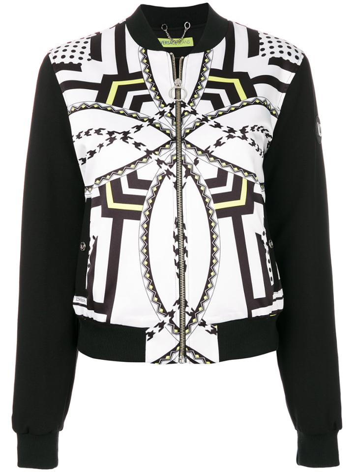 Versace Jeans Zipped Bomber Jacket - White