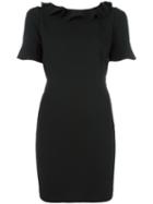 Twin-set Ruffle Trim Shift Dress, Women's, Size: 44, Black, Spandex/elastane/acetate/viscose