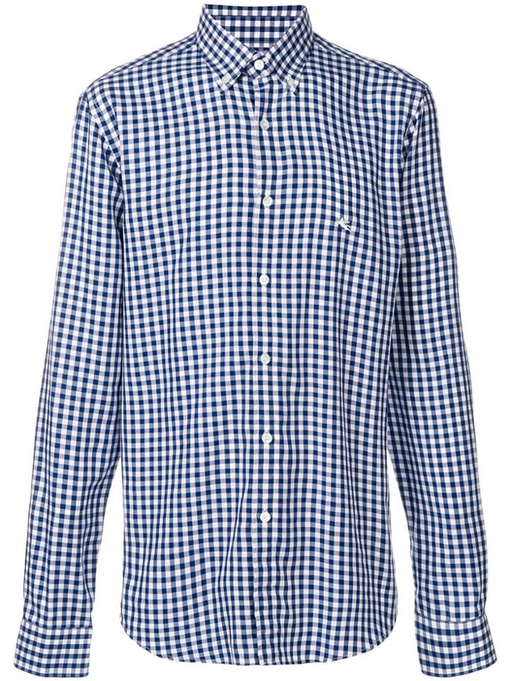Etro Button Down Check Shirt - Blue