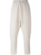 Poème Bohémien Elasticated Waist Drop-crotch Trousers, Men's, Size: 48, Nude/neutrals, Linen/flax/cotton