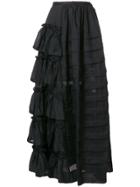 Isa Arfen Long Flared Skirt - Black
