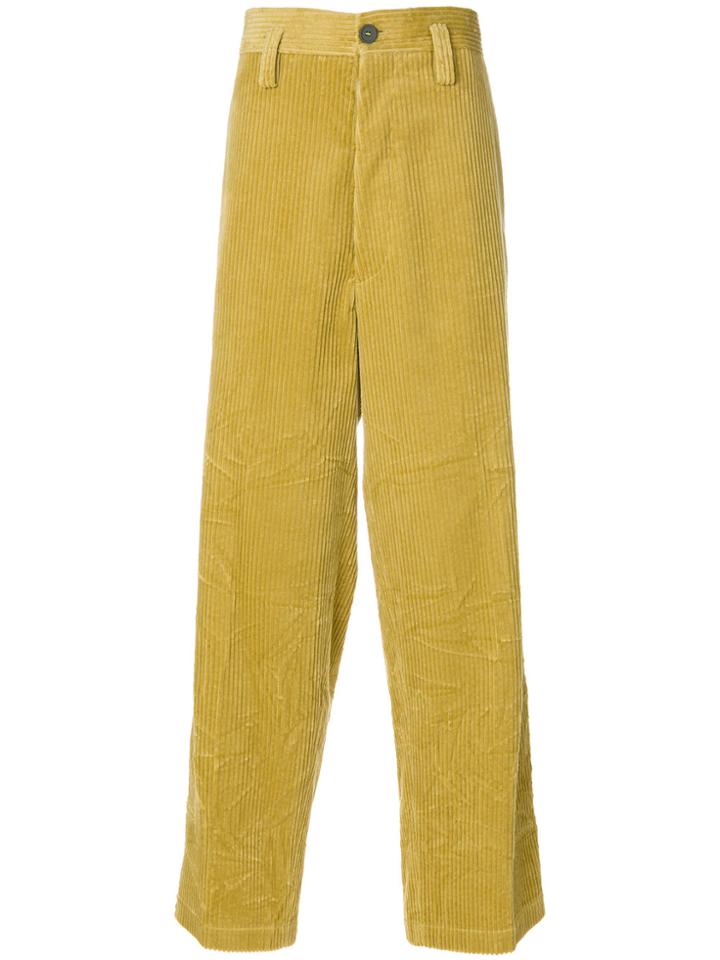 Marni Wide Leg Corduroy Trousers - Yellow & Orange
