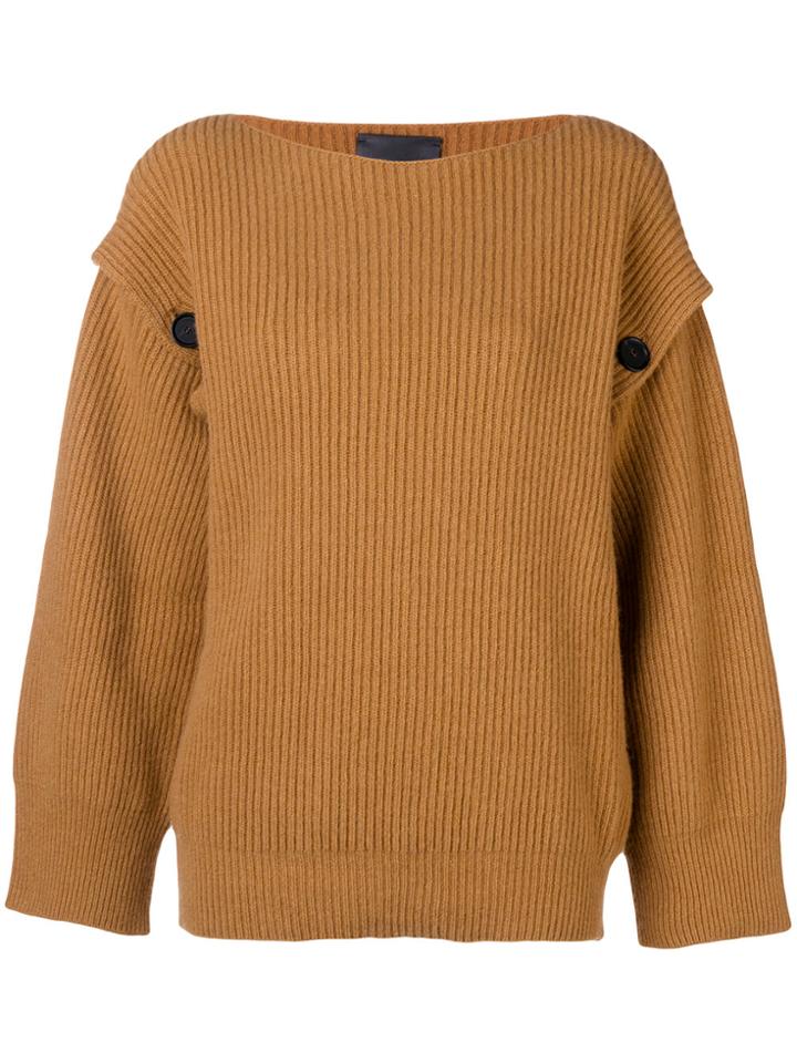Erika Cavallini Ribbed Knit Sweater - Brown