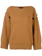 Erika Cavallini Ribbed Knit Sweater - Brown