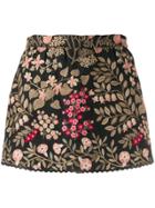 Red Valentino Floral Jacquard Mini Skirt - Black