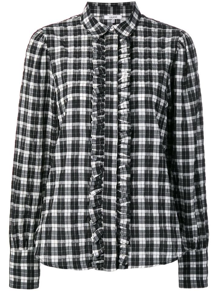 Ganni Ruffled Button Shirt - Black