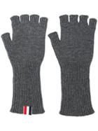Thom Browne Fingerless Cashmere Gloves - Grey