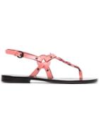 Álvaro Pink Ando 20 Circle Detail Flat Leather Sandals