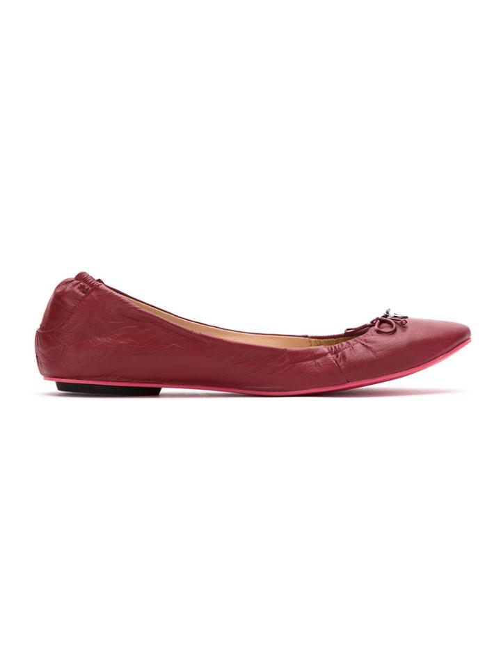 Zeferino Leather Ballerina Flats - Red
