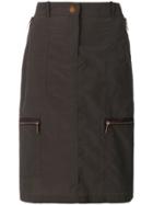 A.n.g.e.l.o. Vintage Cult Zipped Pockets Straight Skirt - Green