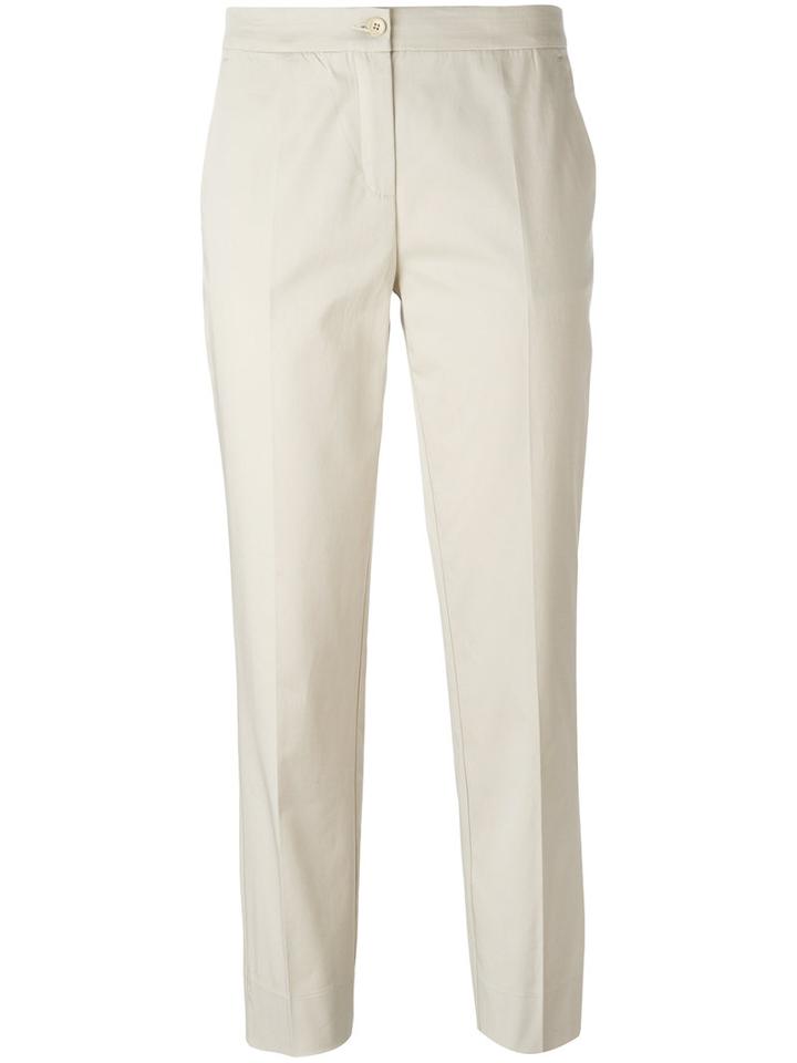 Etro Straight Cropped Trousers, Women's, Size: 38, Nude/neutrals, Cotton/spandex/elastane