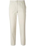 Etro Straight Cropped Trousers, Women's, Size: 38, Nude/neutrals, Cotton/spandex/elastane