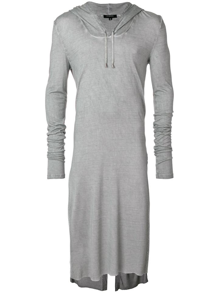 Unconditional Cold Dye Longline Hoodie - Grey