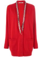 Givenchy Chain Trim Cardigan - Red
